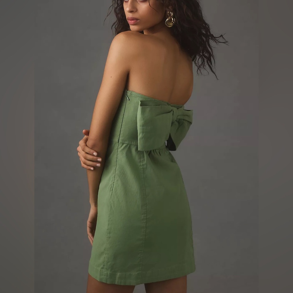 ANTHROPOLOGIE - STRAPLESS SLIM MINI DRESS - Light Green - XL